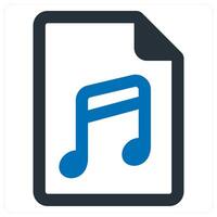 audio and file icon concept in blue color vector