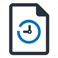 logs and file icon concept in blue color vector