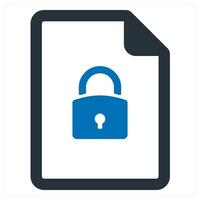 security and document icon concept in blue color vector