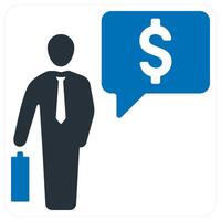 Accountant and finance icon concept in blue color vector