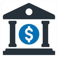 Finance Bank and banking icon concept in blue color vector