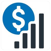 Sales Analytics and financial icon concept in blue color vector