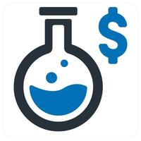 Marketing Research and filter icon concept in blue color vector