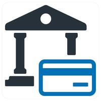 Bank Wallet and banking icon concept in blue color vector