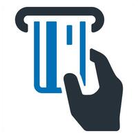 Insert Card and insert icon concept in blue color vector