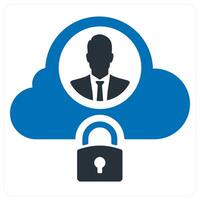 cloud security and safety icon concept vector