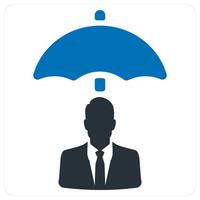 Individual Insurance icon concept in blue color vector