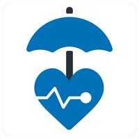 Life Insurance icon in blue color vector