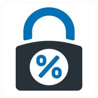 fixed interest rate icon concept vector