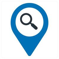 search and location icon concept in blue color vector