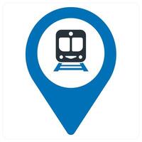 train location and location icon concept in blue color vector