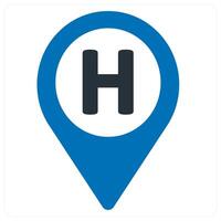 Hospital and medical icon concept in blue color vector