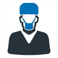 surgeon and doctor icon concept in blue color vector