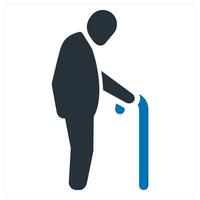 handicapped patient and disabled icon concept in blue color vector