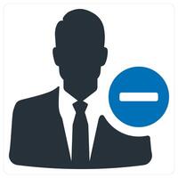 Remove user icon concept in blue color vector