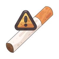 cigarette with danger sign vector