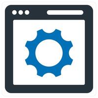 Webpage setting icon concept in blue color vector