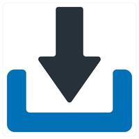 Download and arrow concept in blue color vector