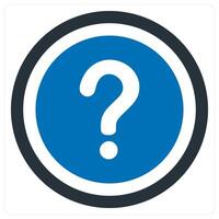 Question and query icon concept in blue color vector