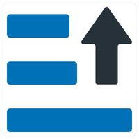 Upload Data icon concept in blue color vector