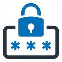 Password icon concept in blue color vector