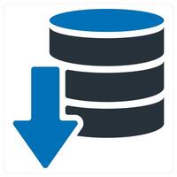 Download Database icon in blue color vector
