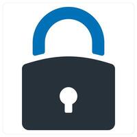 Lock and security icon concept in blue color vector