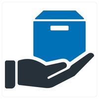 Parcel and delivery icon concept in blue color vector
