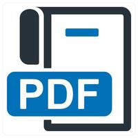 Pdf file icon concept in blue color vector