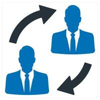 Duties Transfer icon concept in blue color vector