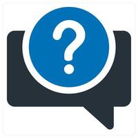 Question and query icon in blue color vector