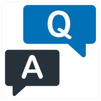 Question answer icon concept in blue color vector