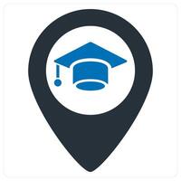 University Location icon concept in blue color vector