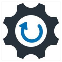 Reverse settings icon concept in blue color vector