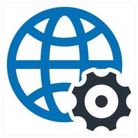Global Management icon concept in blue color vector