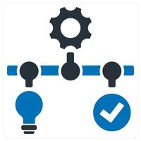 Solution Management icon concept in blue color vector