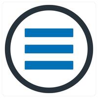 Menu Bar and bar icon concept in blue color vector
