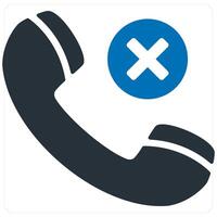 Wrong Call icon concept in blue color vector