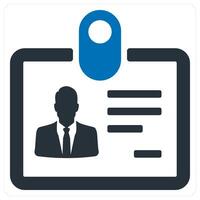 Identification Card and proof icon concept in blue color vector