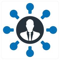 User Network and connection icon concept in blue color vector