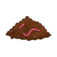 illustration of soil with worm vector