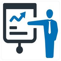 Presentation icon concept in blue color vector
