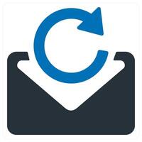 Refresh message icon concept in blue color vector