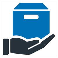 Parcel and delivery icon in blue color vector