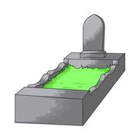 illustration of a the grave is overgrown with grass vector