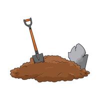 digging the soil in the grave vector