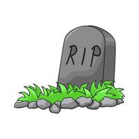 illustration of grave with grass vector