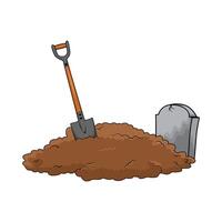 illustration of digging the soil in the grave vector
