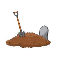 digging the soil in the grave illustration vector