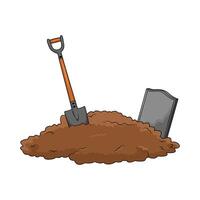 digging the ground for a grave vector